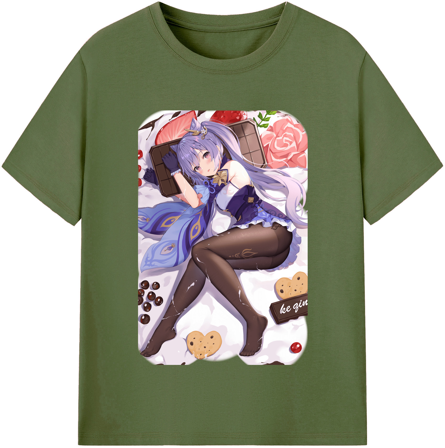 げんし神 刻晴 こくせい genshin Kokusei 綿100％半袖Tシャツ（フロントプリント）